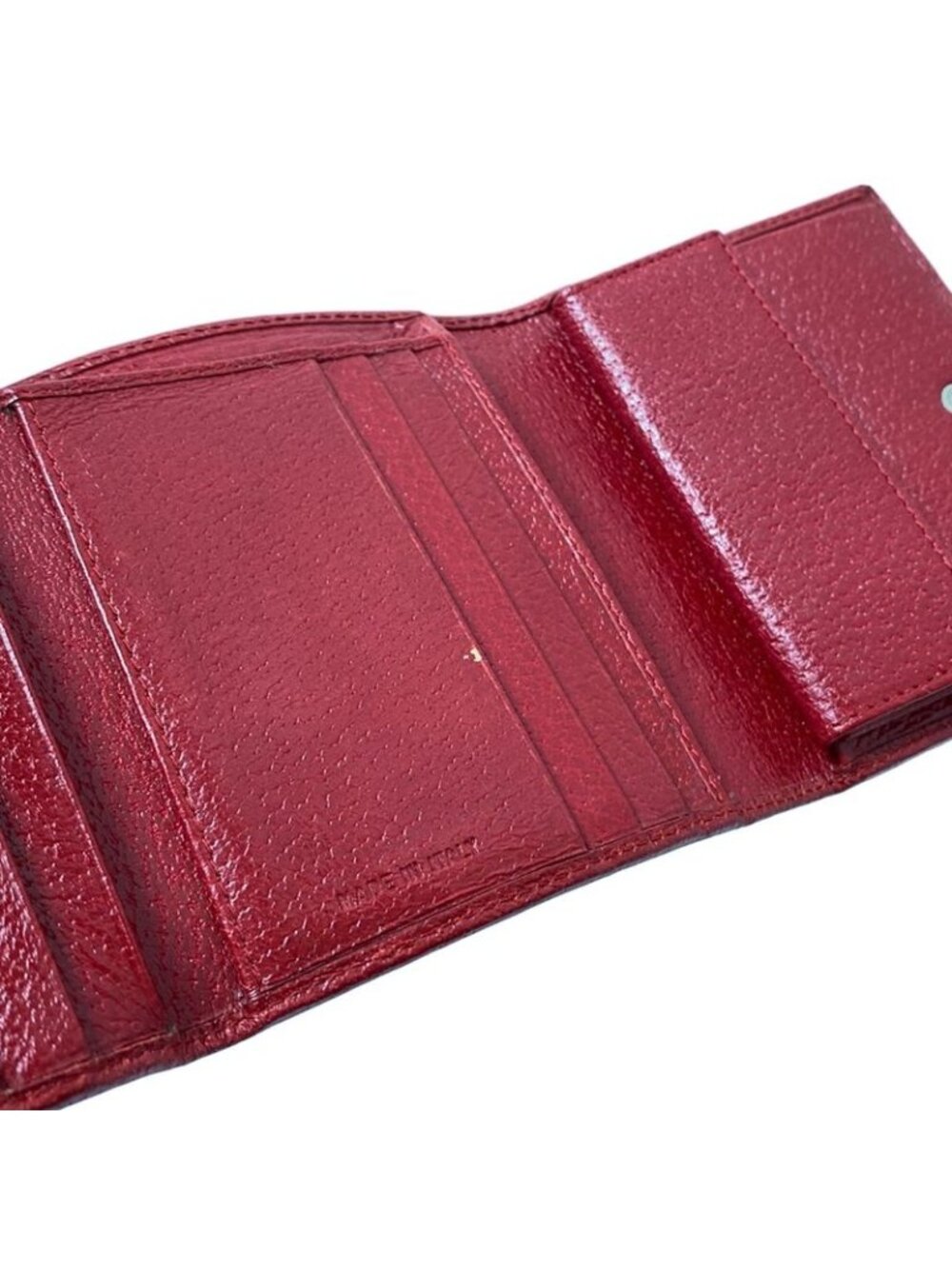 ★SOLD★ Prada Trifold Wallet Red Leather - Picture 6 of 9